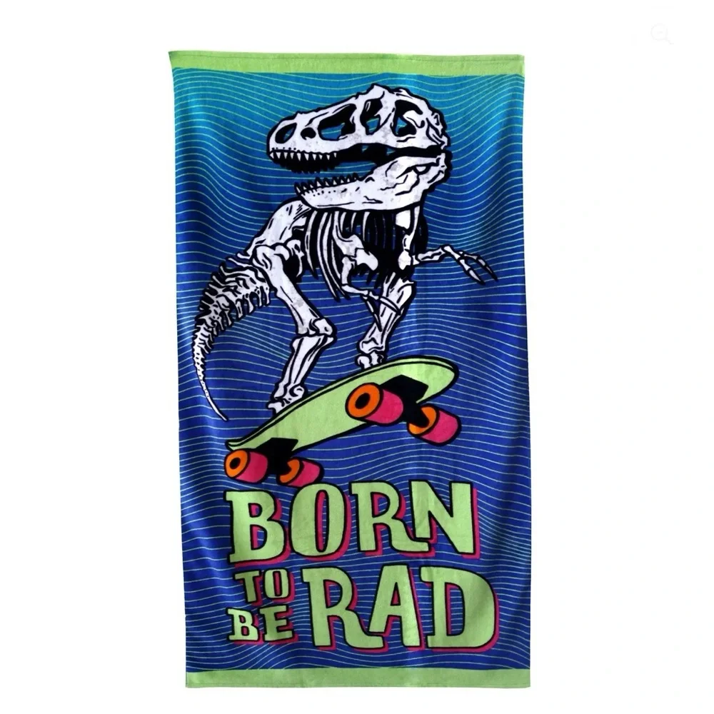 Mainstays Adult Velour Cotton Blend Rad Dino Beach Towel, 28